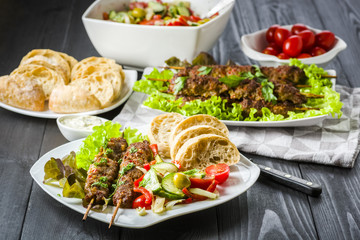 Skewers of minced meat