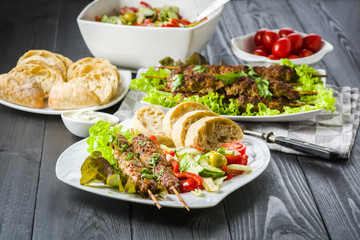 Skewers of minced meat