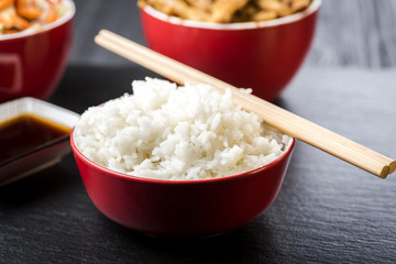 Pork with rice and vegetables