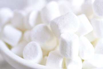 Food background with mini marshmallow.Copy space.
