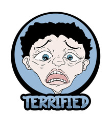 Terrified expression