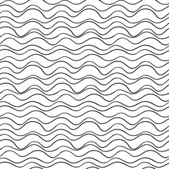 Vector seamless wavy line pattern. Graphic texture. Hand drawn background. Minimalistic backdrop.