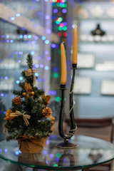 decorative Christmas tree, artificial spruce, Christmas toys,