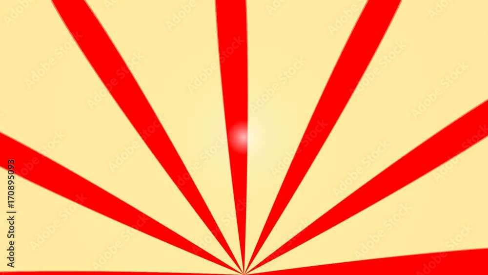 Poster abstract background with animation of sun beams. retro radial background. 3d rendering seamless loop