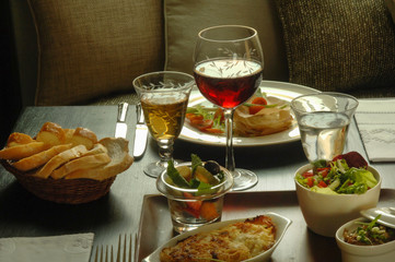 table with served lunch