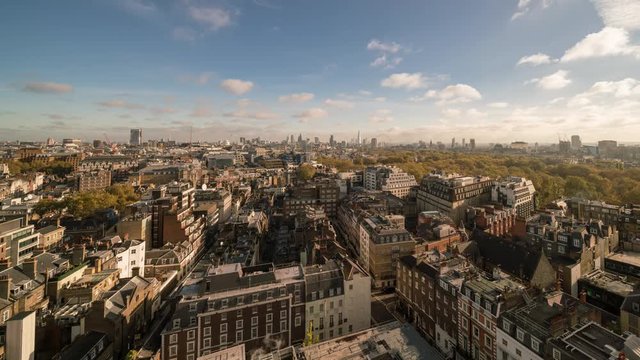Timelapse over Mayfair in London