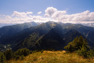 Obraz premium Landscape view of beautiful Caucasus mountains in Svaneti national park, Georgia