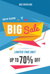 Big sale flyer / banner template. Vector illustration for social media banners, promotion, flyer and poster