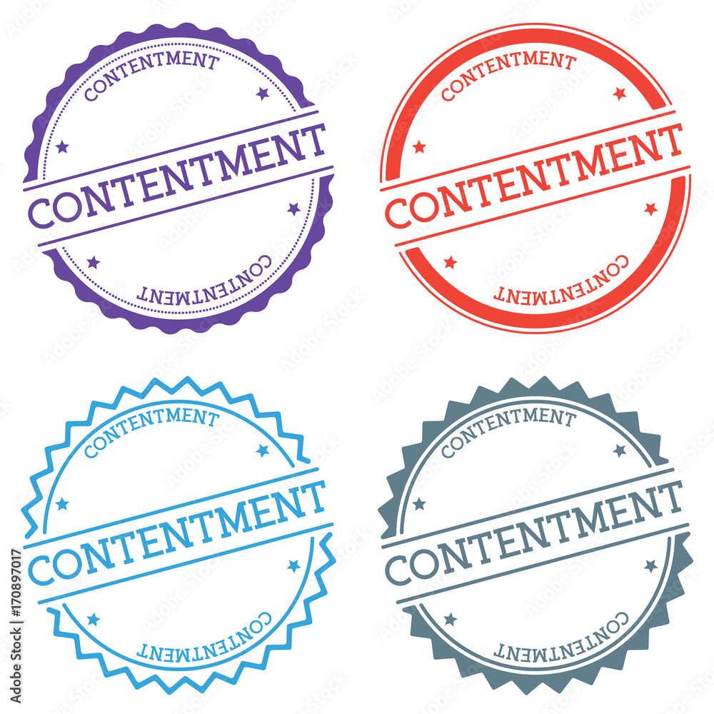 Poster contentment badge isolated on white background. flat style round label with text. circular emblem ve