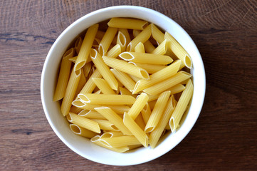 Penne pasta in a bowl