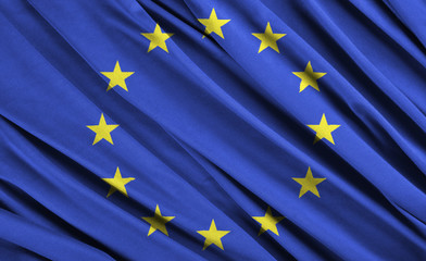Closeup of ruffled Europe flag