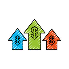 business arrow growth chart money dollar vector illustration