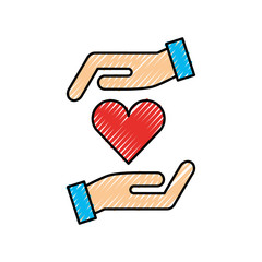 hands holding heart health care concept vector illustration