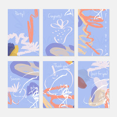 Rough sketched apple and strawberry on marker brush strokes