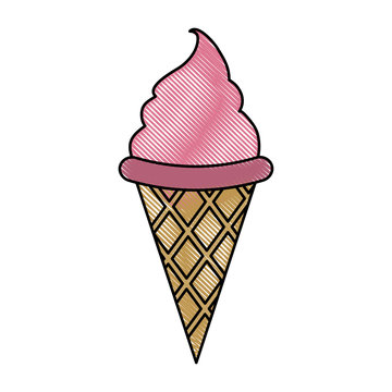 ice cream cone icon image vector illustration design