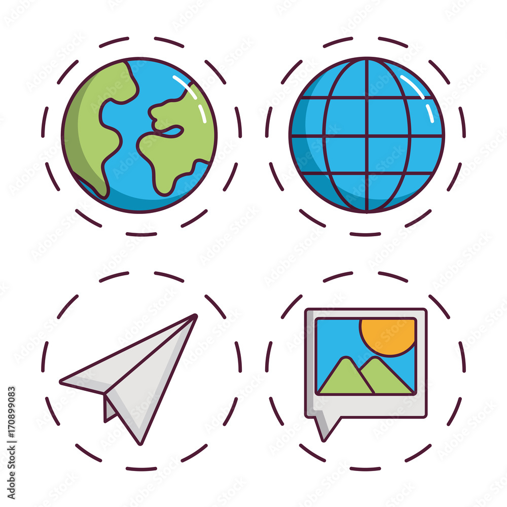 Poster navigation and location related icons over white background colorful design vector illustration