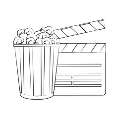 clapperboard cinema icon image vector illustration design