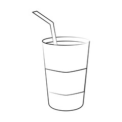 soda disposable cup icon image vector illustration design