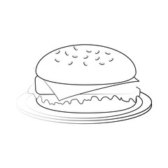 hamburger fast food icon image vector illustration design