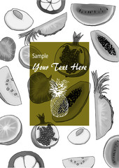 Hand drawn fruit for illustrated design. vector and background