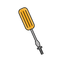 screw and screwdriver tools instrumennt construction object vector illustration