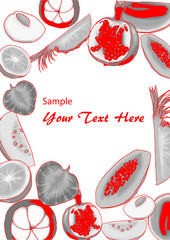 Hand drawn fruit for illustrated design. vector and background