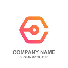 Hexagon Abstract Automotive Technology Logo Vector 