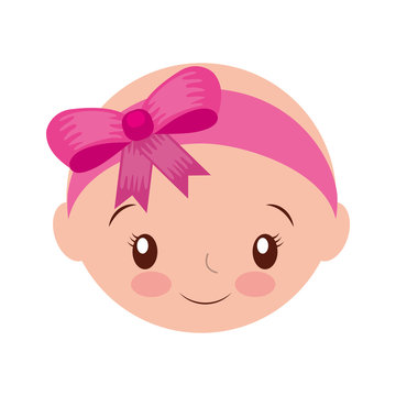 happy and smiling baby girl adorable vector illustration