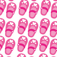pink babay shower girl shoes seamless pattern design vector illustration
