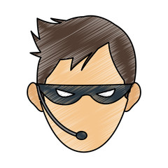 Bad man with mask icon vector illustration graphic design