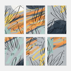 Abstract trees and buses on marker brush