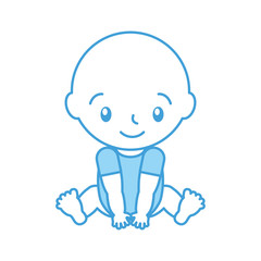 baby shower boy childhood celebration image vector illustration