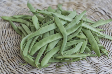 Fresh green beans isolated