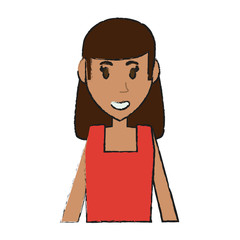 Beautiful woman cartoon icon vector illustration graphic design