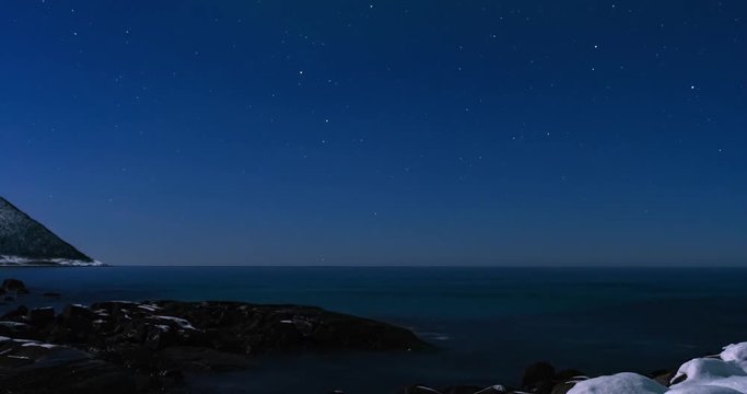 Northern Lights, polar light or Aurora Borealis in the night sky time lapse