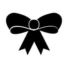 ribbon bow girl decoration ornament icon vector illustration