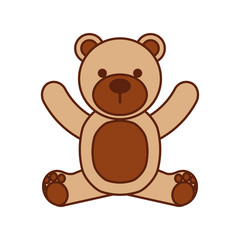 baby shower teddy boy toy animal vector illustration