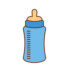 baby shower bottle milk little decorative vector illustration