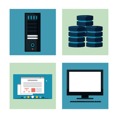 Database and hosting icons icon vector illustration graphic design