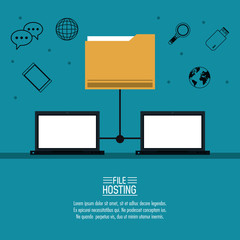 File hosting technology icon vector illustration graphic design