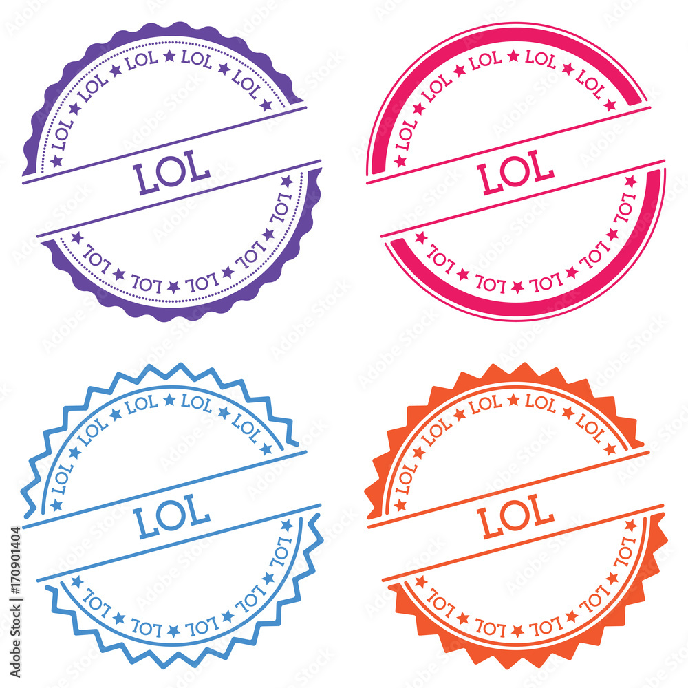 Poster lol badge isolated on white background. flat style round label with text. circular emblem vector ill