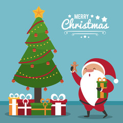 Merry christmas cute card icon vector illustration graphic design