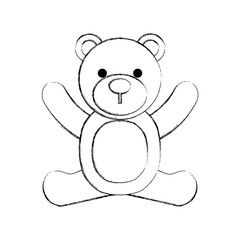 baby shower teddy boy toy animal vector illustration