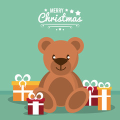 Merry christmas cute card icon vector illustration graphic design
