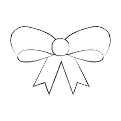 ribbon bow girl decoration ornament icon vector illustration