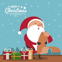 Merry christmas cute card icon vector illustration graphic design