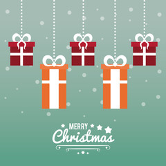 Merry christmas cute card icon vector illustration graphic design