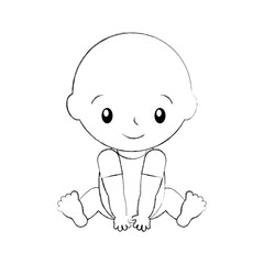 baby shower boy childhood celebration image vector illustration