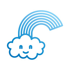 cartoon cute rainbow cloud baby shower image vector illustration