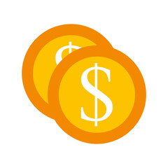 dollar coin currency cash money bank vector illustration